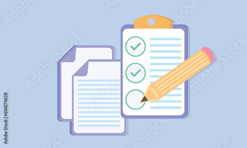 Creative Writing and Storytelling, Short, Terms and Conditions Contract Paper Concept Assignment Papers.on blue background