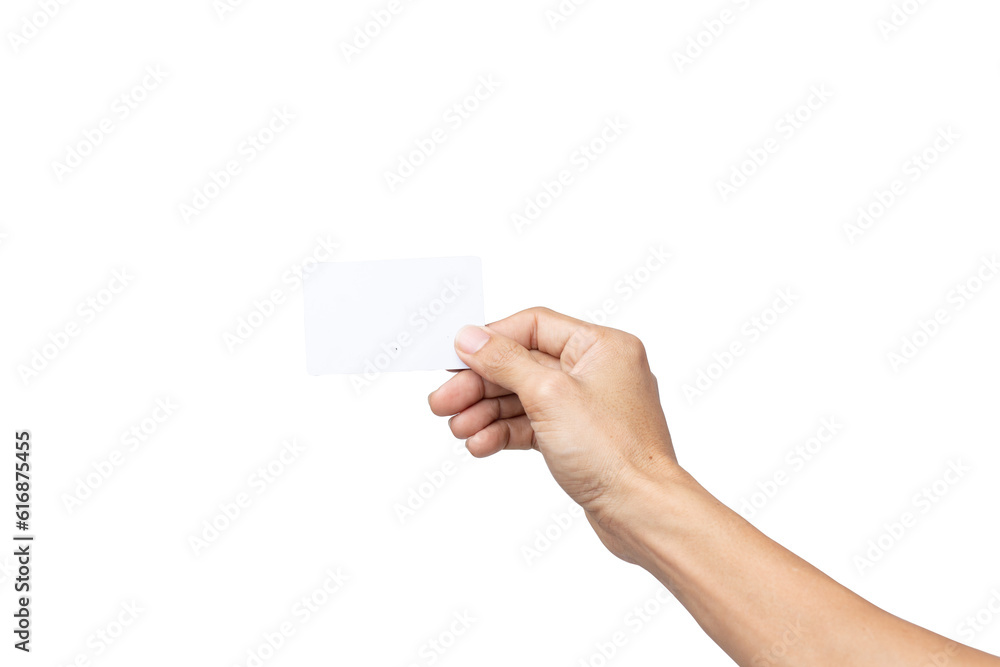 business man hand holding business card isolated on white background with clipping path business man hand holding business card isolated on white background with clipping path