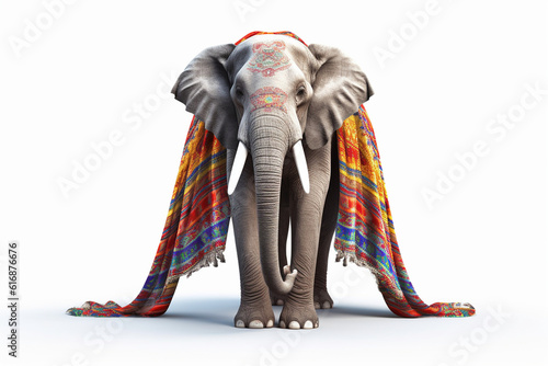 elephant in a scarf pattern