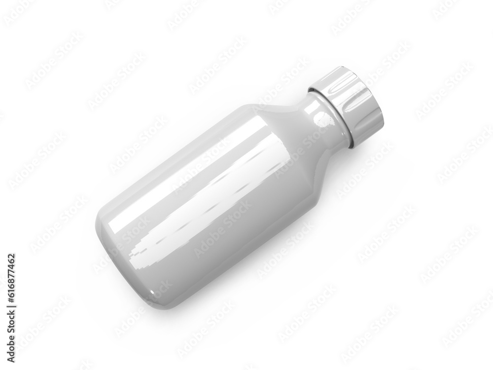White Plastic Medicine Bottle 3D Illustration Mockup Scene White Plastic Medicine Bottle 3D Illustration Mockup Scene