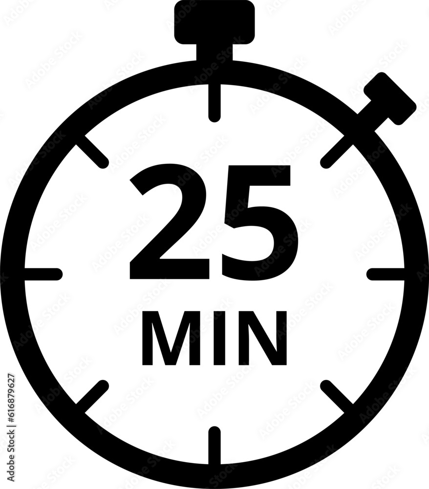 Minute timer icon - The indicates the limited cooking time or deadline. Vector illustration Minute timer icon - The indicates the limited cooking time or deadline. Vector illustration
