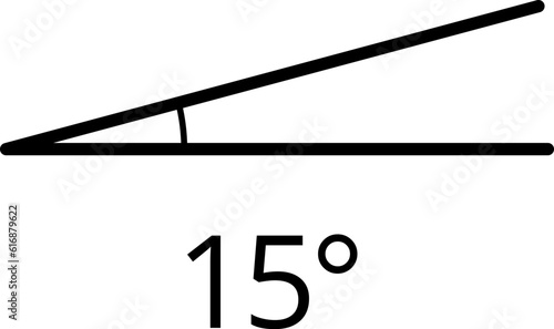 Icons from different angles. 15 degrees. Geometric symbol, mathematical elements. Vector illustration