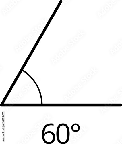 Icons from different angles. 60 degrees. Geometric symbol, mathematical elements. Vector illustration