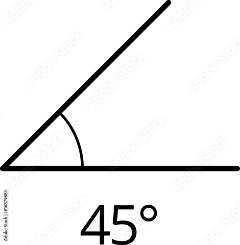 Icons from different angles. 45 degrees. Geometric symbol, mathematical elements. Vector illustration