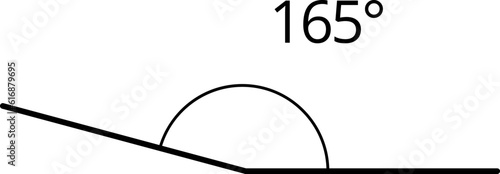 Icons from different angles. 165 degrees. Geometric symbol, mathematical elements. Vector illustration