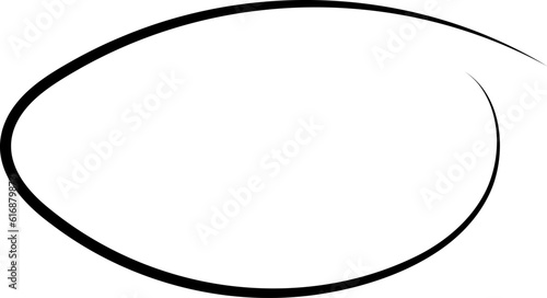 Hand drawn ovals and circles. Circle frames. Ellipses in doodle style. Vector illustration isolated on transparent background.