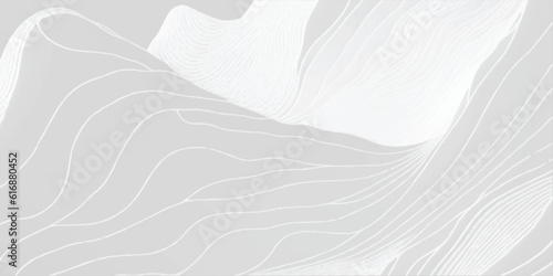 Black and white mountain line arts wallpaper, luxury landscape background landscape illustration in oriental Asian style, minimal and simple background with smooth lines runny like water shapes.