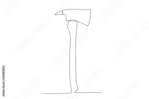 Vector simple line of ax one line concept of fire department equipment drawing and continuous line.
