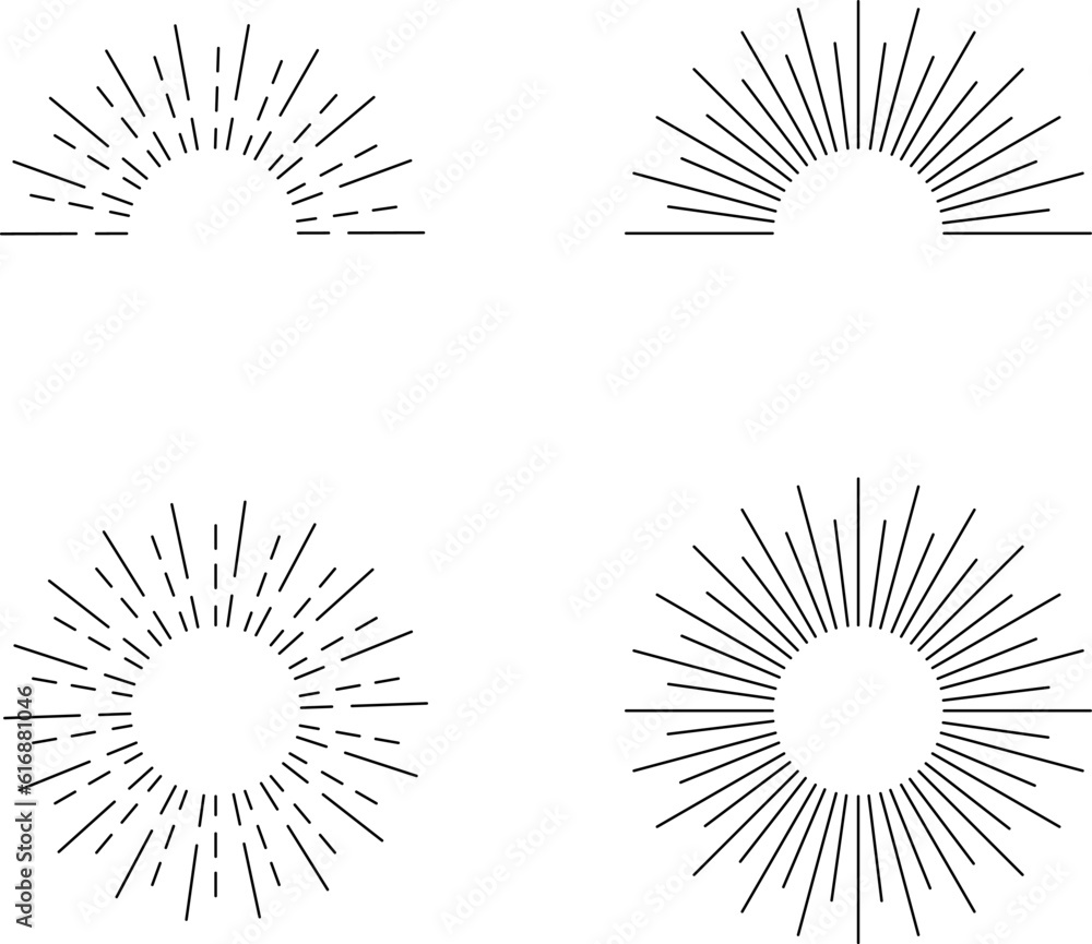 Fototapeta premium Sunburst. Hand drawn vector illustration.