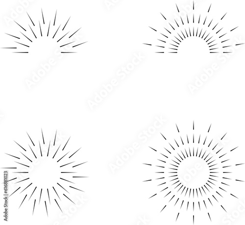 Sunburst. Hand drawn vector illustration.