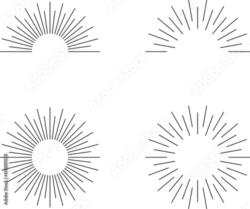 Sunburst. Hand drawn vector illustration.