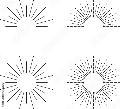 Sunburst. Hand drawn vector illustration.
