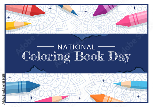 National Coloring Book Vector Illustration on 2 August with Colored Pencils to Draw Image in Flat Cartoon Hand Drawn Background Templates