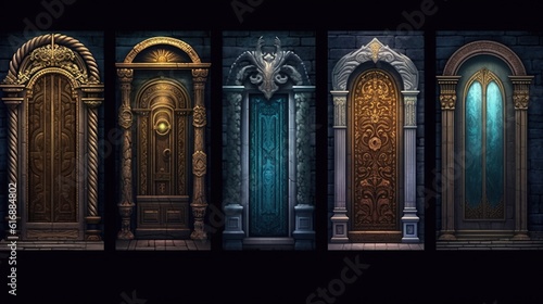 mystical doorways  digital art illustration