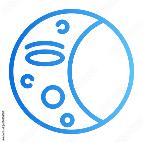 waning moon gradient icon
