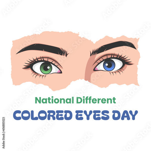 Vector Graphic of national different colored eyes day, on July 12th