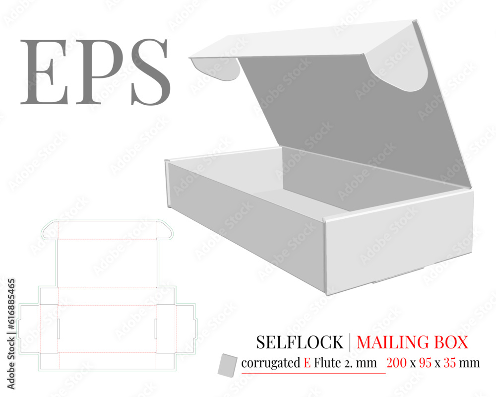 Mailing Box Template, Delivery Box, Vector with die cut, laser cut Mailing Box Template, Delivery Box, Vector with die cut, laser cut