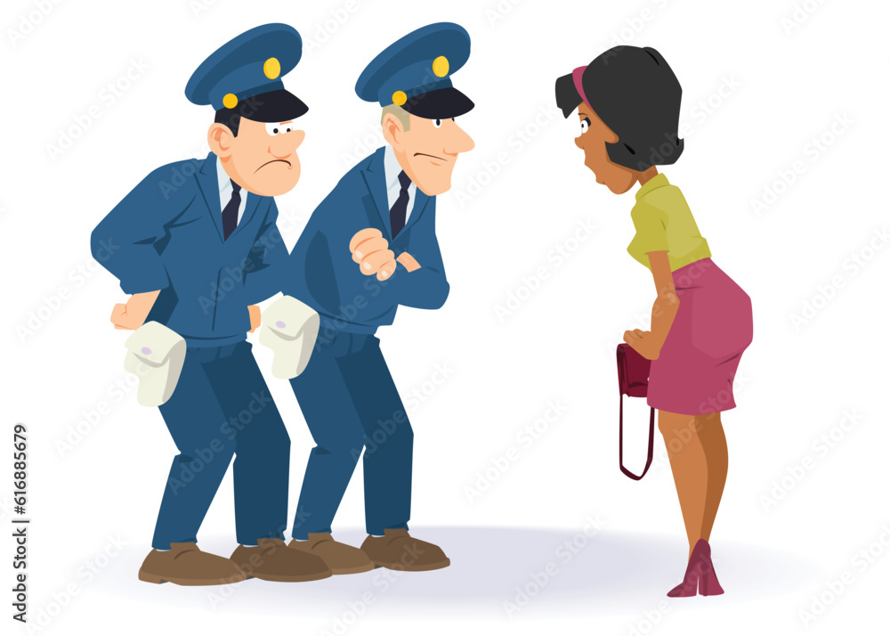 Cop and intruder. Illustration for internet and mobile website. Cop and intruder. Illustration for internet and mobile website.