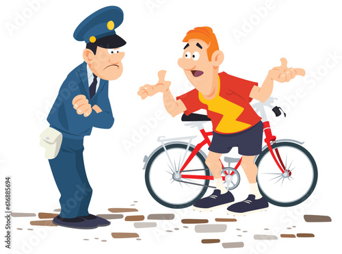 Cop and intruder. Illustration for internet and mobile website.