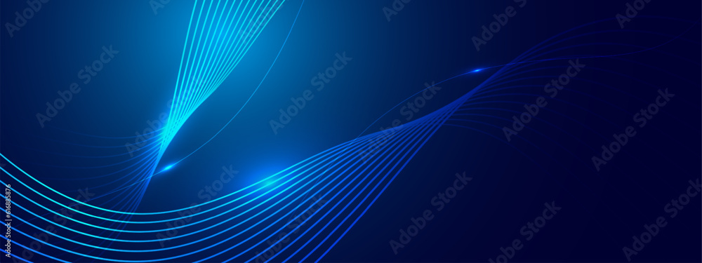 Abstract blue background with flowing lines. Dynamic waves. vector illustration.