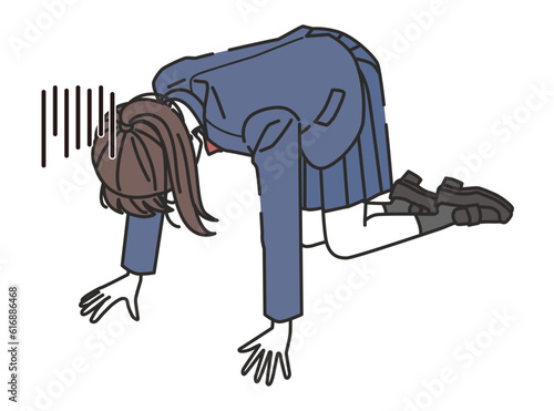 落ち込む女子高校生