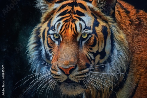 close up shot of a tiger, Tiger Portrait, Generative Ai