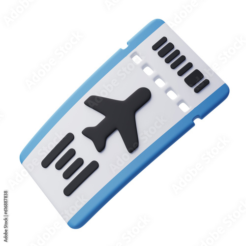 3D Airline boarding pass ticket, Holiday Vacation, Travel and Transport concept. 