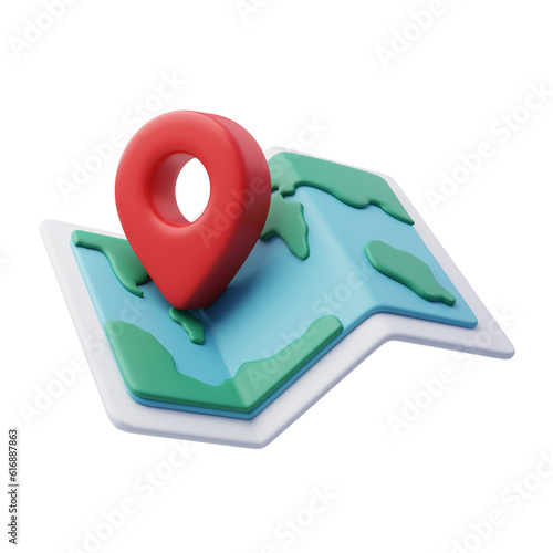 3D Location pin, Time to Travel concept.