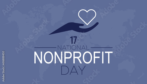 National Nonprofit Day, On 17 august. banner, Holiday, poster, card and background design.
