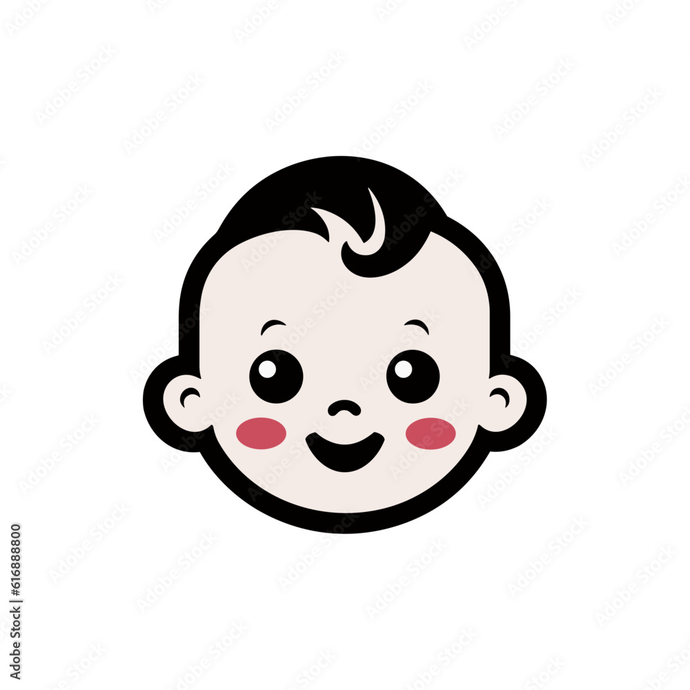 Cute Baby Face Logo Cute Baby Face Logo