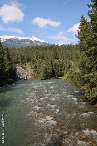 Flow Along The Maligne River, Jasper National Park, Alberta
