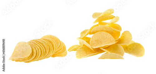 Potato chips on transparent png