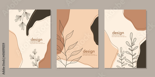hand drawn book cover template. Abstract contemporary style cover collection. A4 size For books, notebooks, brochures, annuals, planners, catalogs