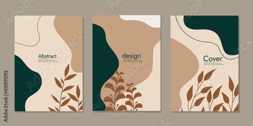 hand drawn book cover template. Abstract contemporary style cover collection. A4 size For books, notebooks, brochures, annuals, planners, catalogs