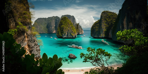 Beautiful Phi Phi islands, Tourism Phuket, Krabi, travel concept for Thailand