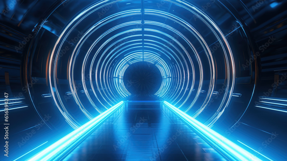 Fototapeta premium Holographic portal. An abstract digital background