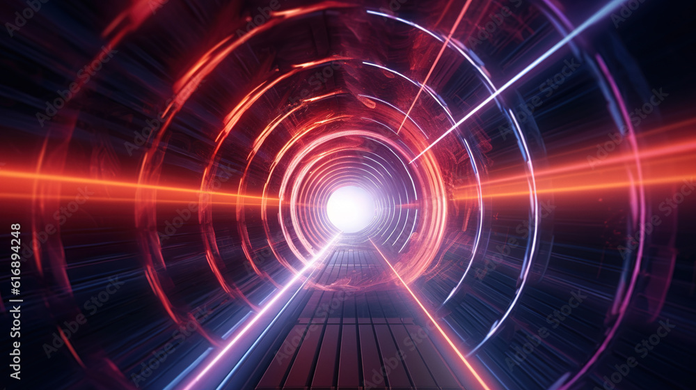 Abstract round holographic portal. Digital background