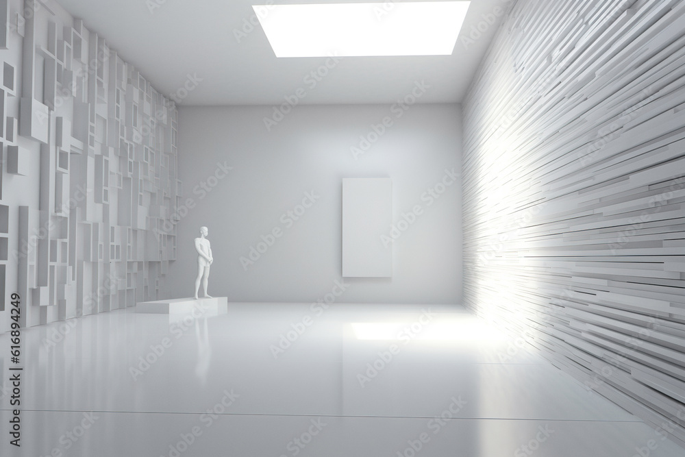 Fototapeta premium Interior, abstract white scene