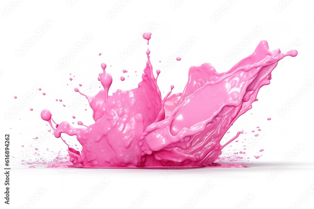 Pink paint splash, isolated on white background. Pink paint splash, isolated on white background.