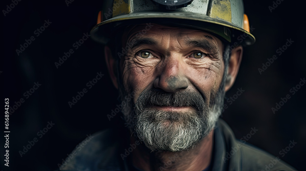 Coal miner on a black background Coal miner on a black background