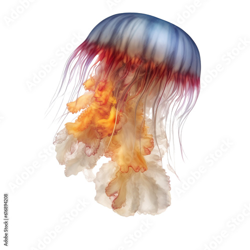 jellyfish, face shot, portrait, isolated on transparent background cutout, generative ai. © MrNobody