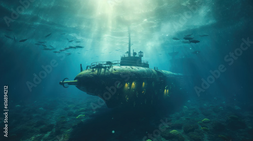 Submarine underwater Generative Ai