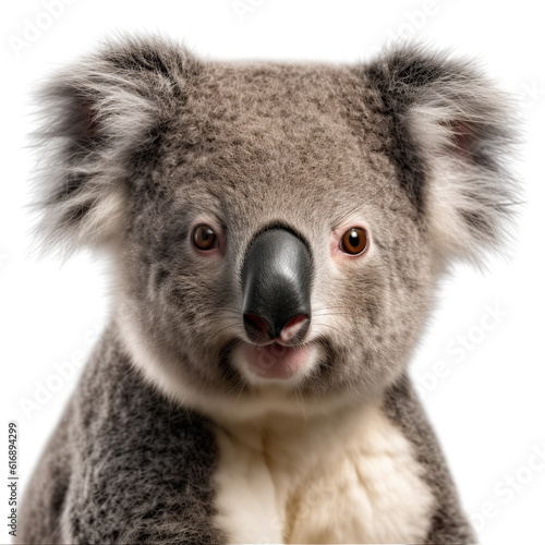 koala, face shot, portrait, isolated on transparent background cutout, generative ai.