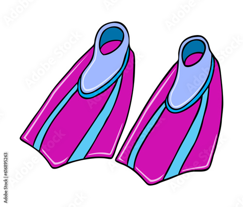 diving shoes vector illustration