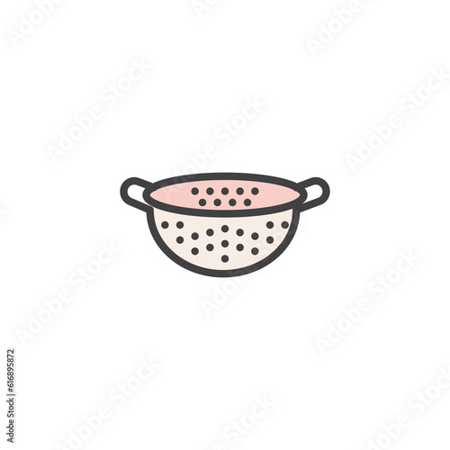 Pasta strainer filled outline icon