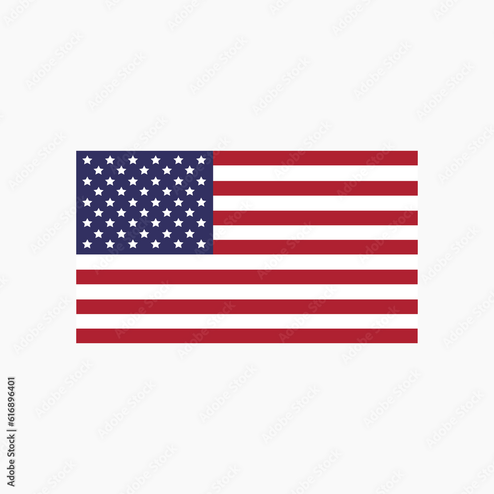 Obraz premium USA American flag icon vector. The Flag Of The United States Of America. Flag of USA, America or Independence day icon flat