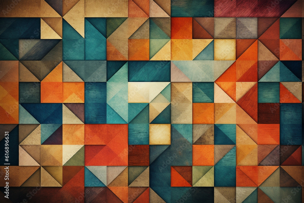 Textured Wallpaper colorfull background with geometric parts. AI generated