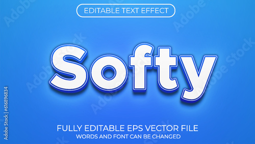 Tableau sur toile Softy editable text effect. Editable text style effect