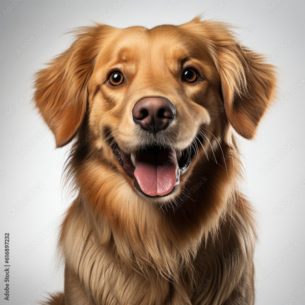 A Golden Retriever (Canis lupus familiaris) with charming dichromatic eyes.