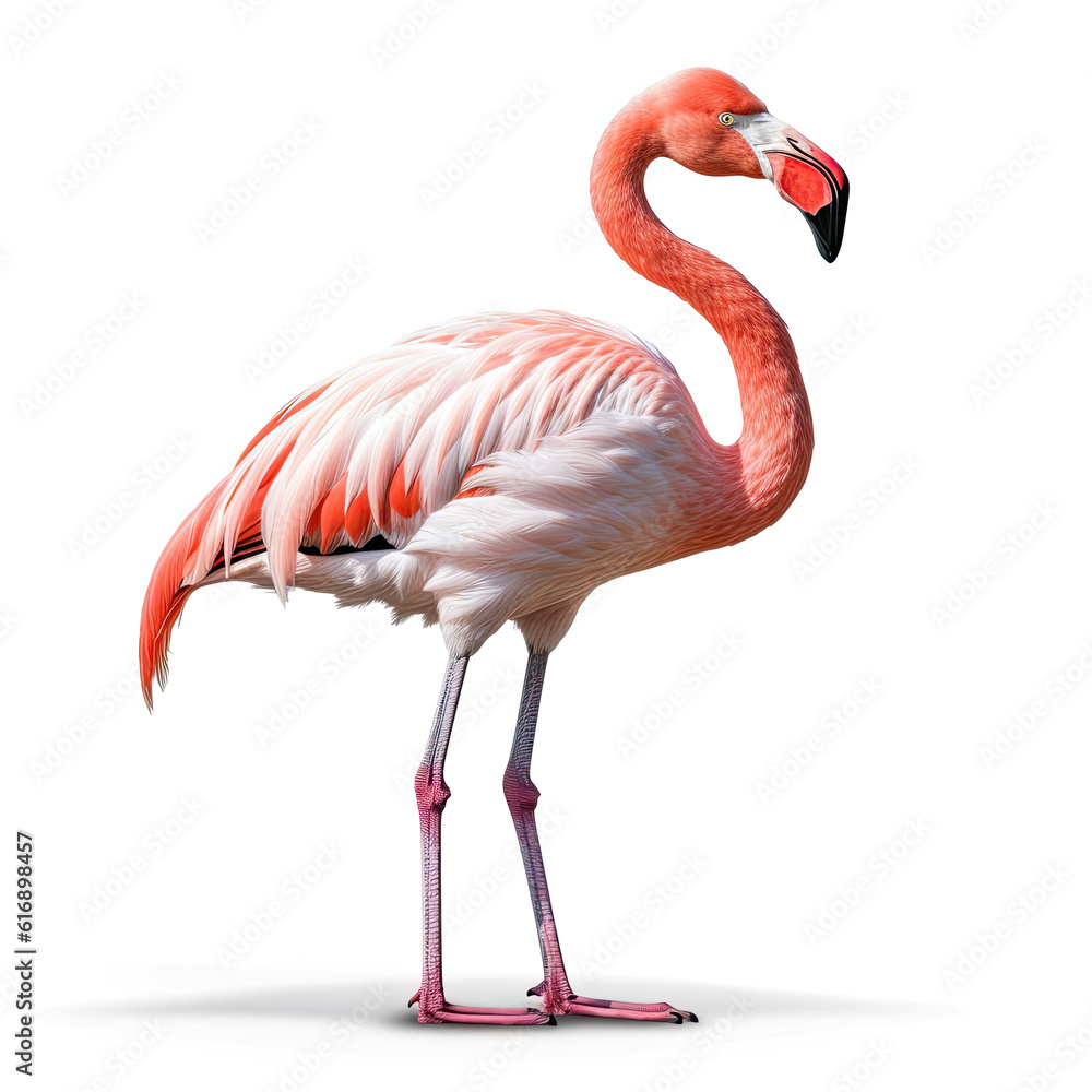 Fototapeta premium A vibrant Flamingo (Phoenicopterus) showcasing its pink feathers.